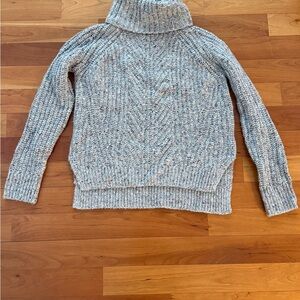 Madewell Speckled Heather Gray Turtleneck Sweater